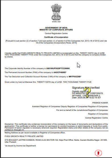 Certificate of Incorporation (COI)